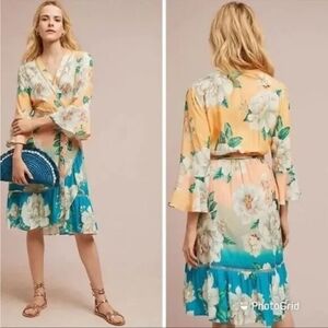 FARM RIO Anthropolpgie sunset floral dress